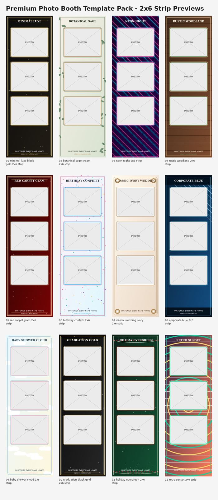 Premium Photo Booth Template Pack preview